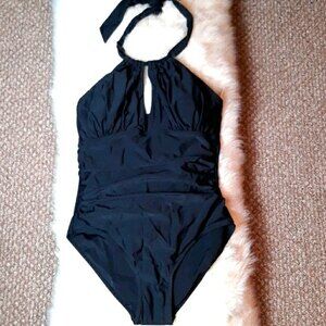 NWT 1 piece black bathing suit sz large